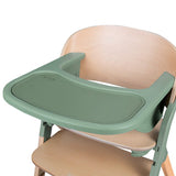 Scaun de masa multifunctional Megan, Lionelo, Din lemn de fag, 6 luni- adult, Reglabil pe inaltime, Husa impermeabila, Tavita silicon, Suport de picioare reglabil, Greutate maxima 110 Kg, Verde