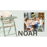 Scaun de masa multifunctional Noah, Jane, De la 6 luni la adult, Din lemn fag, Husa lavabila, Greutate maxima 100 Kg, Pale