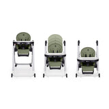 Scaun de masa, Petite&Mars, Tasty, Multifunctional, Pana la 15 kg, Reglabil pe inaltime in 7 pozitii, Spatar reglabil pana la 175 grade, Suport picioare si tavita reglabile, Cu roti, Aluminiu, Mature Olive