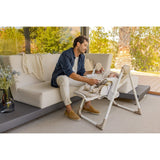 Scaun de masa si Balansoar, Jane, Mila 2 in 1, Transformabil, Multifunctional, Cu husa din imitatie piele, 0 luni+, Conform cu EN 14988:2017 + A1:2020EN 12790:2023, Iris