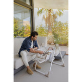 Scaun de masa si Balansoar, Jane, Mila 2 in 1, Transformabil, Multifunctional, Cu husa din imitatie piele, 0 luni+, Conform cu EN 14988:2017 + A1:2020EN 12790:2023, Iris