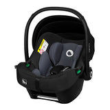 Scoica auto, Lionelo, i-Size Astrid, Include baza Isofix, 0-13 Kg, 40-87 cm, Cu maner si capotina reglabile, Cu protectie laterala avansata, Salteluta confortabila, Testat ADAC, Conform cu R129, Negru/Gri