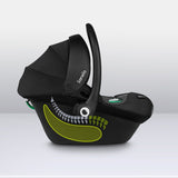 Scoica auto, Lionelo, i-Size Astrid, Include baza Isofix, 0-13 Kg, 40-87 cm, Cu maner si capotina reglabile, Cu protectie laterala avansata, Salteluta confortabila, Testat ADAC, Conform cu R129, Negru/Gri