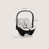 Scoica auto, Lionelo, Moxie, i-Size, 40-87 cm, Tetiera reglabila, intarita cu spuma de memorie, Carcasa ventilata, Din bambus, Protectie avansata, Conform cu R129, Bej