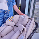 Scoica auto, Lionelo, Moxie, i-Size, 40-87 cm, Tetiera reglabila, intarita cu spuma de memorie, Carcasa ventilata, Din bambus, Protectie avansata, Conform cu R129, Negru