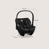 Scoica auto, Lionelo, Moxie, i-Size, 40-87 cm, Tetiera reglabila, intarita cu spuma de memorie, Carcasa ventilata, Din bambus, Protectie avansata, Conform cu R129, Negru