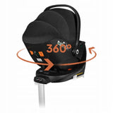 Scoica auto, Lionelo, Moxie, i-Size, Include baza rotativa 360 cu picior de fixare, 40-87 cm, Tetiera reglabila, intarita cu spuma de memorie, Carcasa ventilata, Din bambus, Protectie avansata, Conform R129, Mov