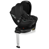 Scoica auto, Lionelo, Moxie, i-Size, Include baza rotativa 360 cu picior de fixare, 40-87 cm, Tetiera reglabila, intarita cu spuma de memorie, Carcasa ventilata, Din bambus, Protectie avansata, Conform R129, Negru