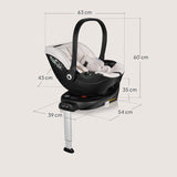 Scoica auto, Lionelo, Moxie, i-Size, Include baza rotativa 360 cu picior de fixare, 40-87 cm, Tetiera reglabila, intarita cu spuma de memorie, Carcasa ventilata, Din bambus, Protectie avansata, Conform R129, Bej