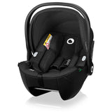 Scoica auto, Lionelo, Moxie, i-Size, Include baza rotativa 360 cu picior de fixare, 40-87 cm, Tetiera reglabila, intarita cu spuma de memorie, Carcasa ventilata, Din bambus, Protectie avansata, Conform R129, Negru
