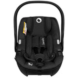 Scoica auto, Lionelo, Moxie, i-Size, Include baza rotativa 360 cu picior de fixare, 40-87 cm, Tetiera reglabila, intarita cu spuma de memorie, Carcasa ventilata, Din bambus, Protectie avansata, Conform R129, Negru