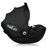 Scoica auto, Lionelo, Moxie, i-Size, Include baza rotativa 360 cu picior de fixare, 40-87 cm, Tetiera reglabila, intarita cu spuma de memorie, Carcasa ventilata, Din bambus, Protectie avansata, Conform R129, Negru