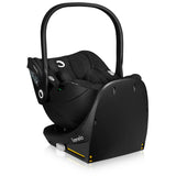 Scoica auto, Lionelo, Moxie, i-Size, Include baza rotativa 360 cu picior de fixare, 40-87 cm, Tetiera reglabila, intarita cu spuma de memorie, Carcasa ventilata, Din bambus, Protectie avansata, Conform R129, Negru