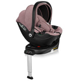 Scoica auto, Lionelo, Moxie, i-Size, Include baza rotativa 360 cu picior de fixare, 40-87 cm, Tetiera reglabila, intarita cu spuma de memorie, Carcasa ventilata, Din bambus, Protectie avansata, Conform R129, Mov