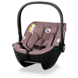 Scoica auto, Lionelo, Moxie, i-Size, Include baza rotativa 360 cu picior de fixare, 40-87 cm, Tetiera reglabila, intarita cu spuma de memorie, Carcasa ventilata, Din bambus, Protectie avansata, Conform R129, Mov