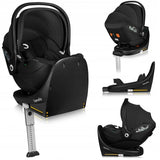 Scoica auto, Lionelo, Moxie, i-Size, Include baza rotativa 360 cu picior de fixare, 40-87 cm, Tetiera reglabila, intarita cu spuma de memorie, Carcasa ventilata, Din bambus, Protectie avansata, Conform R129, Negru