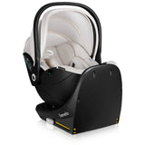 Scoica auto, Lionelo, Moxie, i-Size, Include baza rotativa 360 cu picior de fixare, 40-87 cm, Tetiera reglabila, intarita cu spuma de memorie, Carcasa ventilata, Din bambus, Protectie avansata, Conform R129, Bej