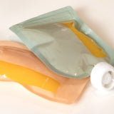 Set 12 pungi reutilizabile, Jane, Pentru hranire, Inchidere ermetica, 10x17 cm, 100 ml, BPA-free si testat LFGB, Multicolor