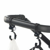 Set 2 carlige auto pentru carucior, Jane, Fixare pe cadru, multifunctionale, Negru