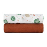 Set 2 scutece, Petite&Mars, Misty, Din muselina de bambus, Hipoalergenice, Dimensiuni mari, 120 x 120 cm, Certificate Oeko Tex Standard 100, Celestial Planets