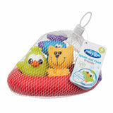 Set 3 animalute de baie si barca plutitoare, Playgro, Fara gauri, Cu gentuta pentru transport, Fara BPA, Splash and Float Friends, Multicolor