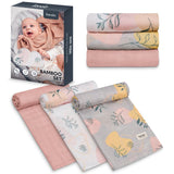 Set 3 museline, Lionelo, Leaf, Multifunctionale, Din bambus, Ideale pentru infasat, Cu proprietati antibacteriene, antifungice si antialergice, Lavabile la masina de spalat, 70x70 cm, Multicolor