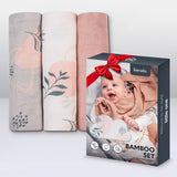 Set 3 museline, Lionelo, Leaf, Multifunctionale, Din bambus, Ideale pentru infasat, Cu proprietati antibacteriene, antifungice si antialergice, Lavabile la masina de spalat, 70x70 cm, Multicolor