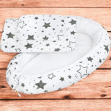 Set 3 piese, New Baby, Baby Nest, Cu paturica si pernuta, Grey stars