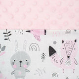 Set 3 piese, New Baby, Luxury, Baby Nest cu doua fete, Cu paturica si pernuta in forma de inima, Minky Bears Pink