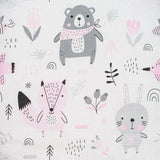 Set 3 piese, New Baby, Luxury, Baby Nest cu doua fete, Cu paturica si pernuta in forma de inima, Minky Bears Pink