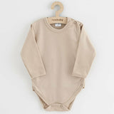 Set 3 piese, New Baby, Classic II, Include 3 body-uri cu maneca lunga, Marime 62, Din bumbac 100%, Beige
