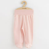 Set 3 piese, New Baby, Classic II, Include 3 perechi de pantalonasi cu botosei, Marime 50, Din bumbac 100%, Pink