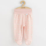 Set 3 piese, New Baby, Classic II, Include 3 perechi de pantalonasi cu botosei, Marime 50, Din bumbac 100%, Pink