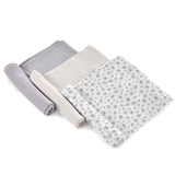 Set 3 scutece, Jane, Din muselina de bambus, Hipoalergenice, 80 x 80 cm, Star