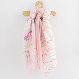 Set 3 scutece, New Baby, Multifunctionale, Din bumbac 100%, Material certificate Oeko Tex Standard 100, 70x80 cm, Multicolor, Girl