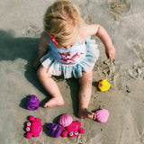 Set 7 animalute de baie, Fara gauri, Cu gentuta pentru transport, Fara BPA, Floating Sea Friends, Playgro, Pink