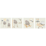 Set balansoar si scaun de masa, Lionelo, Dalia, Scaun cu 2 suporturi pentru picioare, Cu tavita, Balansoar 4 in 1 cu inaltime reglabia si bara cu jucarii, Conform cu EN14988, EN1888-1 EN1888-2, EN1466, Gri