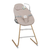 Set balansoar si scaun de masa, Lionelo, Dalia, Scaun cu 2 suporturi pentru picioare, Cu tavita, Balansoar 4 in 1 cu inaltime reglabia si bara cu jucarii, Conform cu EN14988, EN1888-1 EN1888-2, EN1466, Gri