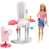 Set Barbie by Mattel Estate Salon de infrumusetare cu papusa si accesorii