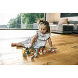 Set blocuri constructie, Free2Play, Farm Animals, Contine 36 piese, Din lemn, Pentru dezvoltarea abilitatilor motorii fine, 12 luni+, Multicolor