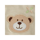 Set cadou 5 piese, New Baby, Din bumbac organic, salopeta, baveta, paturica cu gluga, jucarie, Marime 0 - 3 luni, Beige