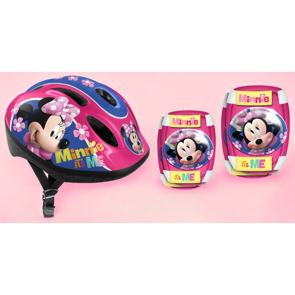 Set casca protectie, genunchiere si cotiere, Stamp, Disney, Sigure si confortabile, Reglabile, Conform cu EN1078, Marime 50/56 cm, 3 ani+, Minnie Mouse