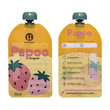 Set de pungi, Petite&Mars, Papoo, Pentru mancare, Reutilizabile, Perfect pentru calatorii, Fara BPA, 150 ml, Multicolor
