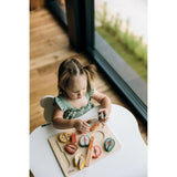 Set fructe feliate, Free2Play, Cu inchidere velcro, Din lemn, 20 piese, Multicolor