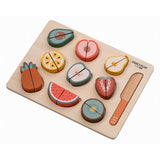 Set fructe feliate, Free2Play, Cu inchidere velcro, Din lemn, 20 piese, Multicolor