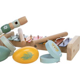Set instrumente muzicale, Free2Play, 5 in 1, Contine xilofon, Fluier, Din lemn, Conform cu standardul european de securitate EN71/123, 3 ani+, Multicolor