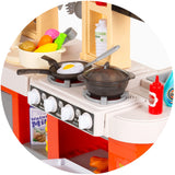 Set jucarie Chipolino Kitchen 84 cm cu sistem de curgere apa, lumini, sunete si 79 accesorii