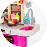 Set jucarie Chipolino Kitchen 87 cm cu sistem de curgere apa, lumini, sunete si 63 accesorii