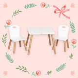 Set masuta si doua scaune, FreeON, Athena, Pentru copii, Din lemn, Conform cu standardele europene de securitate EN71-1;2018, EN71-2:2020, EN71-3:2021, Alb