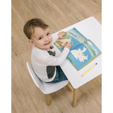 Set masuta si doua scaune, FreeON, Athena, Pentru copii, Din lemn, Conform cu standardele europene de securitate EN71-1;2018, EN71-2:2020, EN71-3:2021, Alb